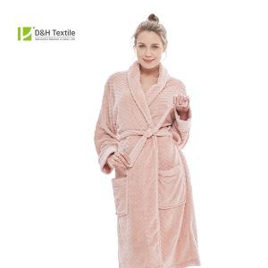 Jacquard Soft Coral Fleece Bathrobe for Adult in Winter